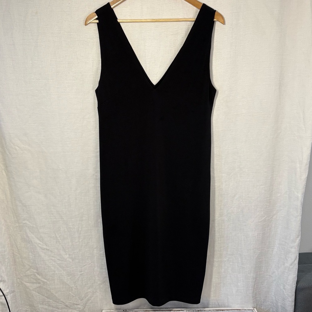 Bruno Duluc Liquid Jersey Little Black Dress, Sz Large, 90's Y2K Vintage